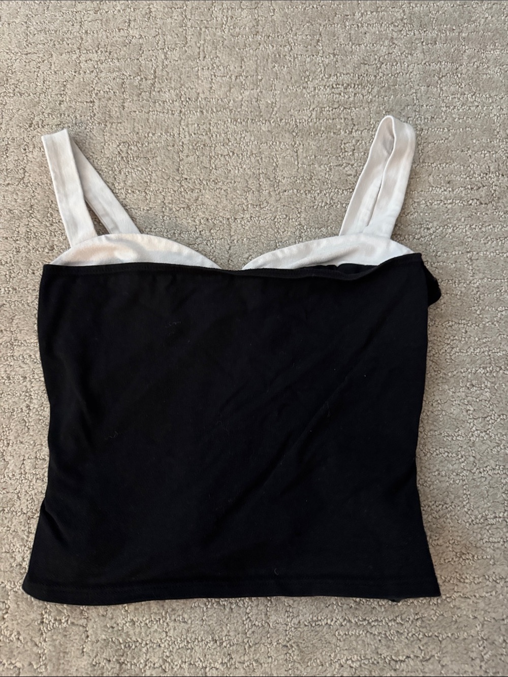 Reformation Black Camisole with White Straps